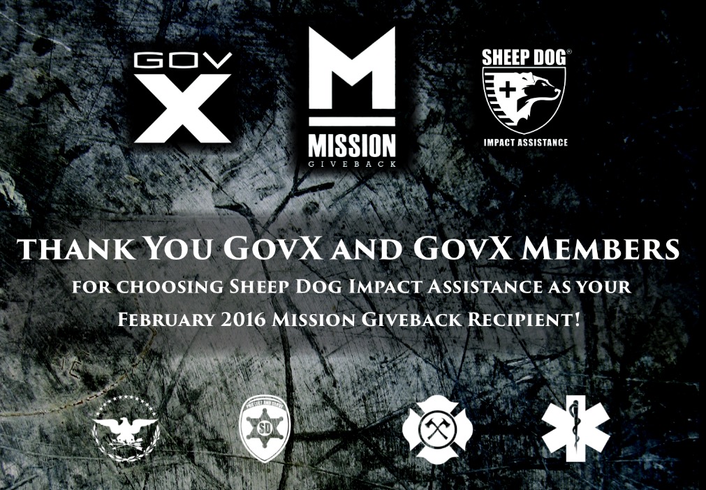 SDIA Winner of GovX Mission Giveback Donation