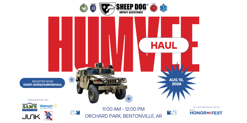 https://event.gives/humveehaul
We are excited to announce that the Humvee Haul will be happening again this year. Gather your team and prepare to test your strength by competing to pull a Humvee 100 feet as quickly as possible. The team with the fastest time will be the winner! Prizes will be awarded at the end of the competition.